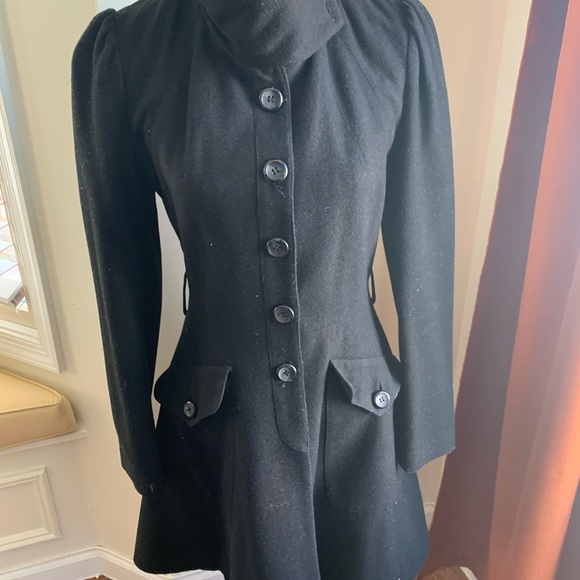 Asos High Neck Pea Coat - Picture 3 of 8